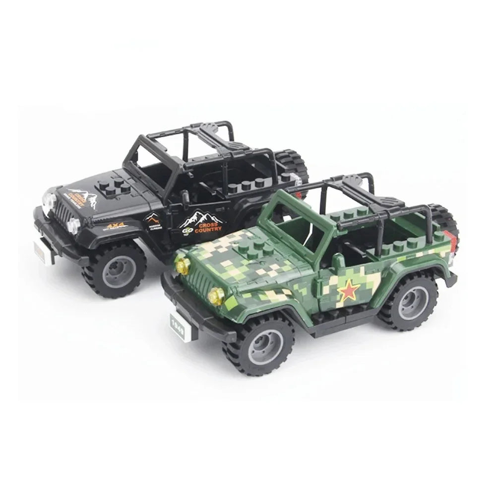 1Pcs Building Jeep Blocks Assembly Model Car Assembly Off-road Jeep Toy for Boy Military Building Blocks for Terrorist SWAT Team