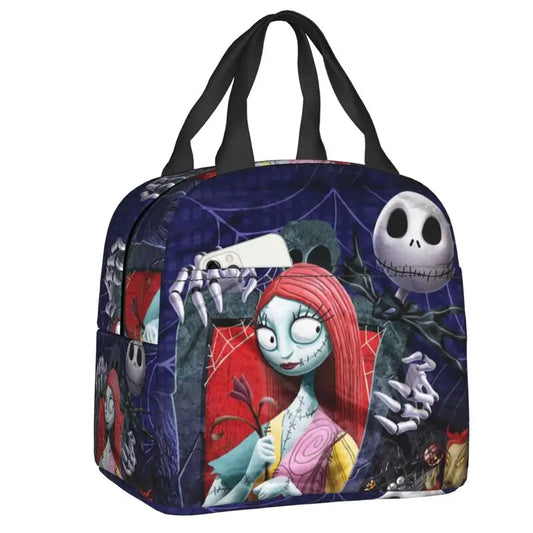 Custom Halloween Insulated Lunch Bag The Nightmare Before Christmas Portable Thermal Cooler Lunch Box Container Tote Bags