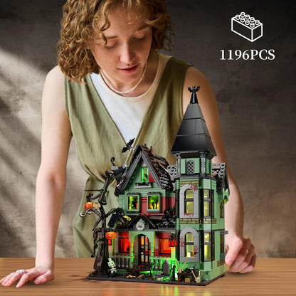 Christmas Combination Building Block Haunted House Architecture Model Ideas Pink Palace House Modular Buildings Toy Gift for Kid