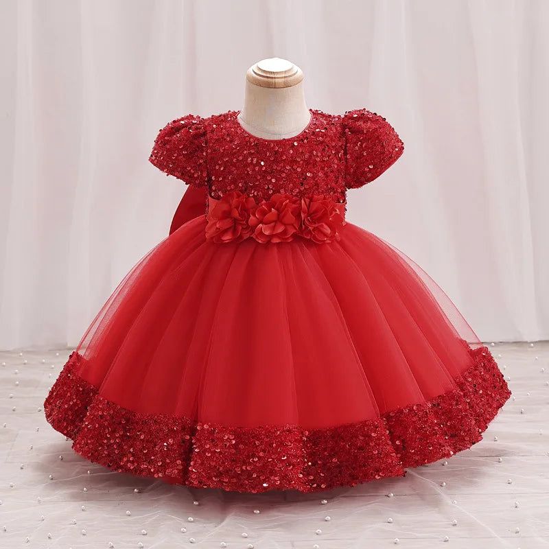 2024 opular baby girl birthday party dress 9 months to 5 year old Princess Christmas party Christmas Party Party Cake eveni