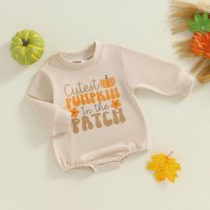 Baby Girl Boy Fall Clothes Pumpkin Sweatshirt Romper Shirt  Halloween Outfit Newborn Halloween Costume