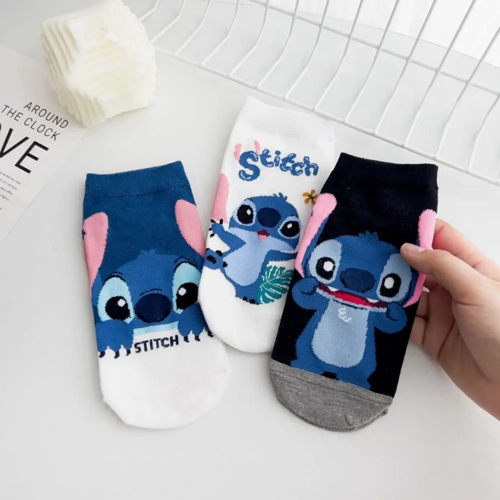 Anime Disney Stitch Cartoon Socks Kids Cotton Short Kawaii Boys Christmas Socks Children's Boat Socks Gifts Ankle Sock