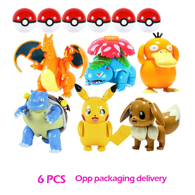 18 style Pokemon Figures Toys elf Monsters Ball Model Pikachu Gengar Pokeball Dragonite Snorlax Pokeball Action Figures gift