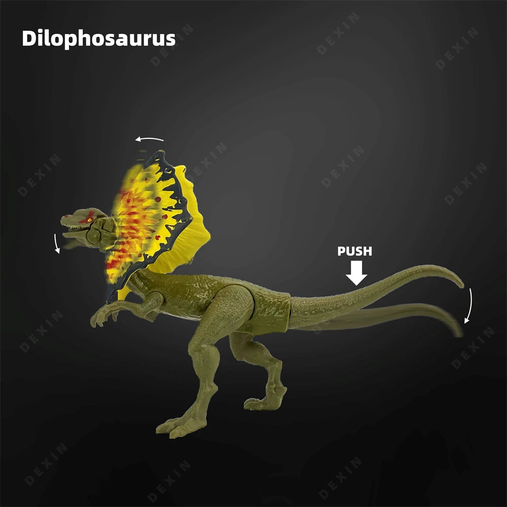 Jurassic World Dilophosaurus action figure Movie Model Animal Decoration Collect Halloween Christmas Birthday Gift Kids Dino Toy