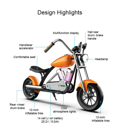 Children's Bike Rechargeable Motorbike Ride On Toy Road City E Electrique Patinete Citycoco Electric Scooters Kids' Motorcycle