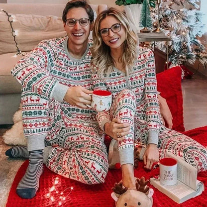 Christmas Family Pajamas Set Mom Daughter Dad Son Matching Outfits Cute All Over Print Homewear Boys Girls Pjs Xmas Look Pyjamas