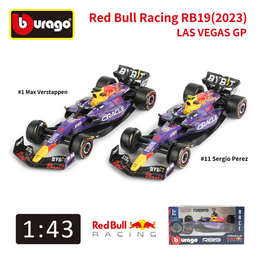 Bburago 1:43 Red Bull F1 Rb19 Las Vegas Miami 1 Verstappen 11 Perez Alloy Scaled Die-Cast Car Model Toys Collection Kid Gift