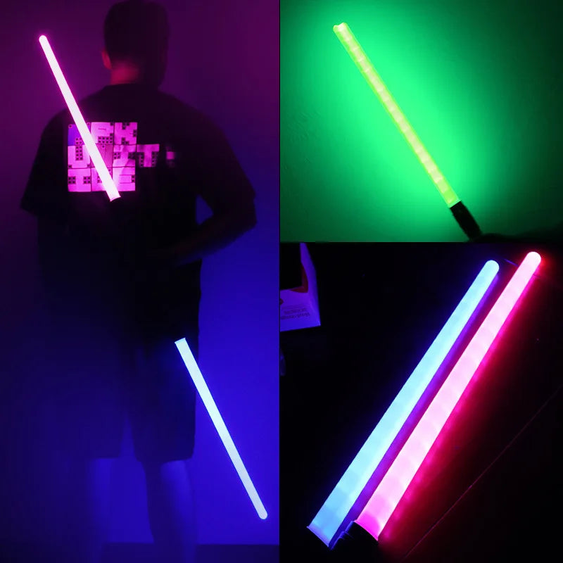 Laser Sword Lightsaber Red and Blue Double Saber Rave Transformation Children's Gift Cosplay Weapon Boy Cool Flashing Toy