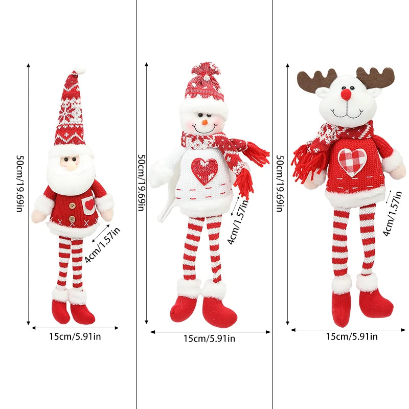 Christmas Curtain Buckle Elk Santa Snowman Dolls Xmas Tree Ornament 2024 Merry Christmas Decoration for Home 2025 New Year Gift