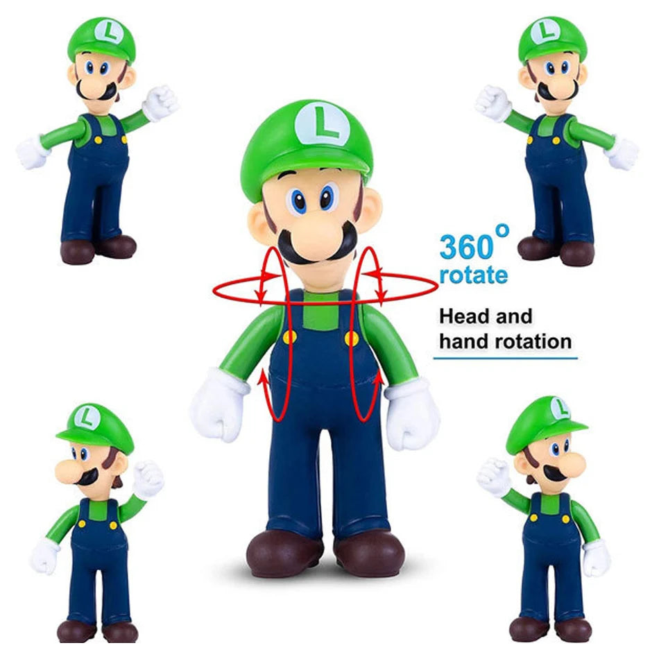 6pcs/set Super Mario Bros Cartoon Dolls Model Anime Figures Mario Creative Collectible Model Toys for kids Christmas Gift