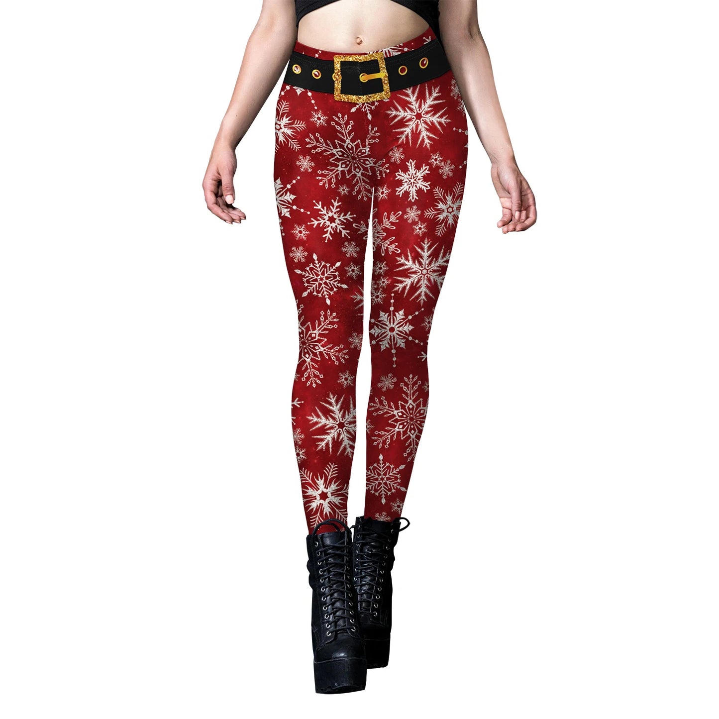 NADANBAO Christmas Leggings Womens Leggings Active Workout Running Gym Pants Stretchy Xmas Hot Sale Casual Snow Print Slim Leggi