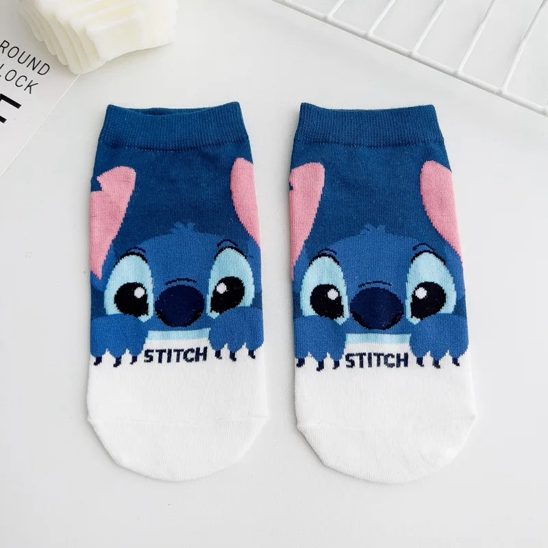 Anime Disney Stitch Cartoon Socks Kids Cotton Short Kawaii Boys Christmas Socks Children's Boat Socks Gifts Ankle Sock