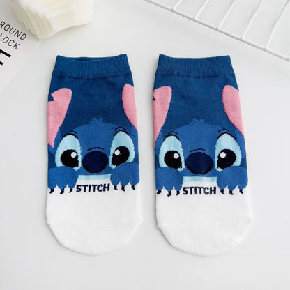 Anime Disney Stitch Cartoon Socks Kids Cotton Short Kawaii Boys Christmas Socks Children's Boat Socks Gifts Ankle Sock