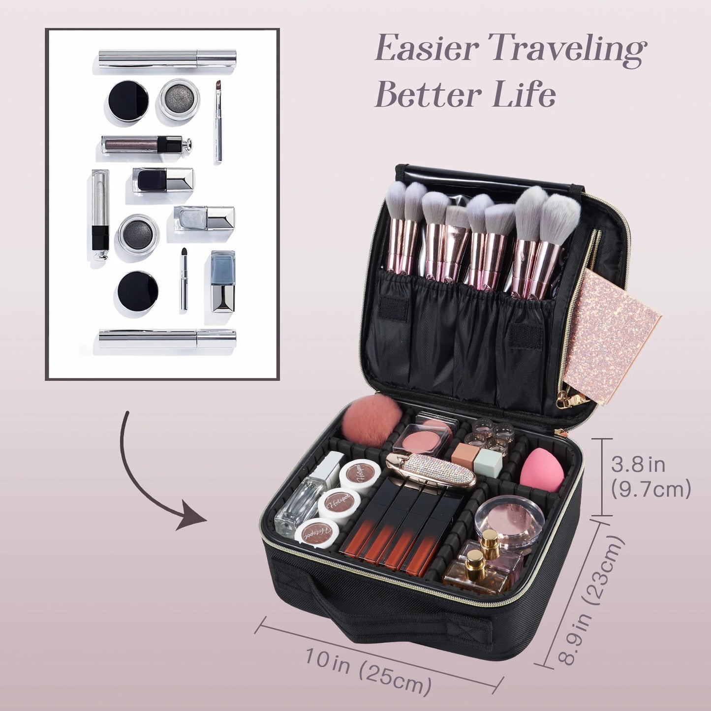 Makeup Bag Professional Cosmetic Brush Case Portable Travel Make Up Bags Waterproof  Manicure Storage Organizer With Delivers