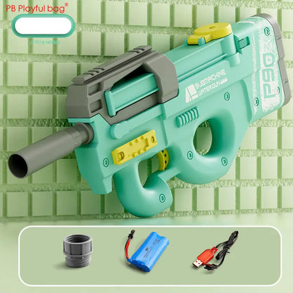 AUG P90 Electric Water Gun High Speed Full Auto New Summer Entertainment Water Blaster Adult Kids Toy Swimming Pool Party AC136