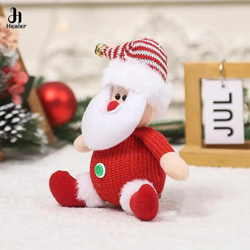 Christmas Cartoon Knitted Dolls Hanging Pendant Santa Claus Snowman Doll Merry Christmas Tree Decor For Home Xmas Ornaments