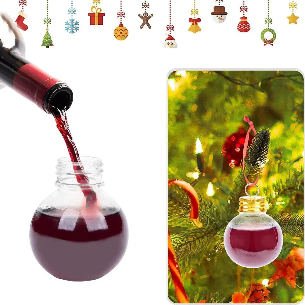 50/100/250ml Fillable Christmas Ball Xmas Tree Hanging Pendant Ornaments Clear Plastic Candy Juice Bottle Home Party Decor