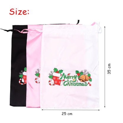 1Pcs/Lot Christmas Drawstring Wig Bags 25*35Cm Hair Packaging Bag Drawstring Pouch Xmas Favor Bracelet Jewelry Packaging Bags