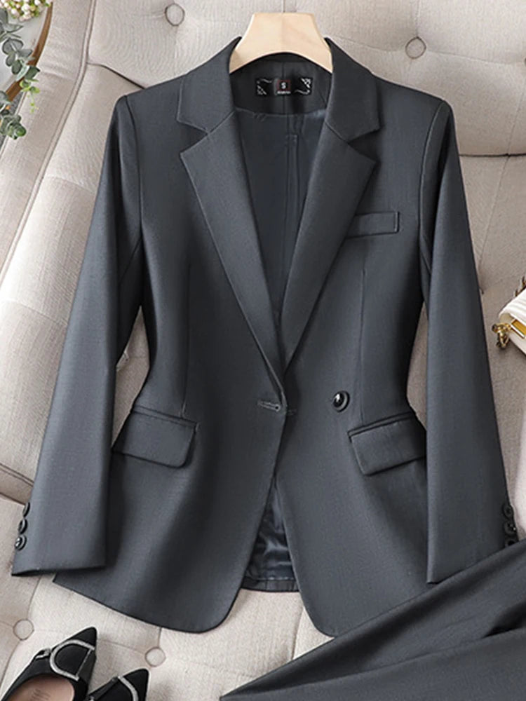 Office Wear Women Blazer Suits 2 Pieces Sets Elegant Fashion Chic Coats Casual Blazer Jacket And Pants Two Piece Set Career Suit