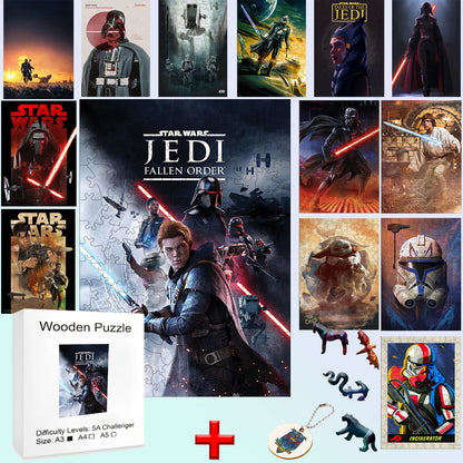 Star Wars Wooden Puzzle Board Games for Children Hobby Jigsaw Table Game Craft Toys Diy Fidget Christmas Building Blocks Model