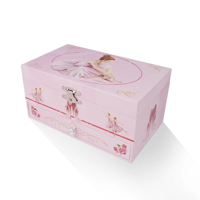 6-inch Dance and Ballet Music Box Drawer Jewelry Storage Box Children's Birthday and Christmas Gifts Gift for Wife Daughter