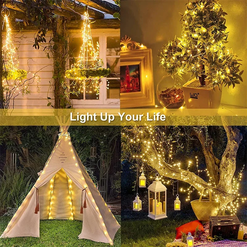 300 LED Solar Light Outdoor Lamp String Lights For Holiday Christmas Party Waterproof Fairy Lights Garden Garland Copper