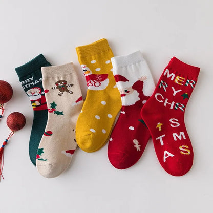 Kids Christmas Socks For 1-10Years Children's Short Socks Girls Boys Winter Warm Cotton Toddler New Year Gift Santa Claus Socks