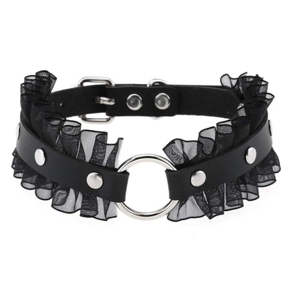 Leather Spiked Choker Punk Collar Women Men Rivets Studded Chocker Chunky Necklace Goth Jewelry Metal Gothic Emo Accessories