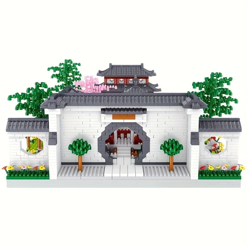 Suzhou garden three in one ancient style architecture adult high difficulty huge assembly block set children's toy birthday gift