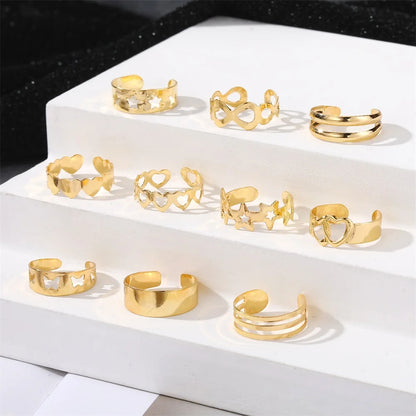 10pcs Set Combo Toe Open Toe Ring Set Women's Beach Foot Jewelry Caring Women's Foot Ring Jewelry