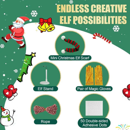 24-Day Chrismas Elf Kit Christmas Elf Adventure Kit 2024 with 24 Days Christmas Elf Scenes Idea Kit