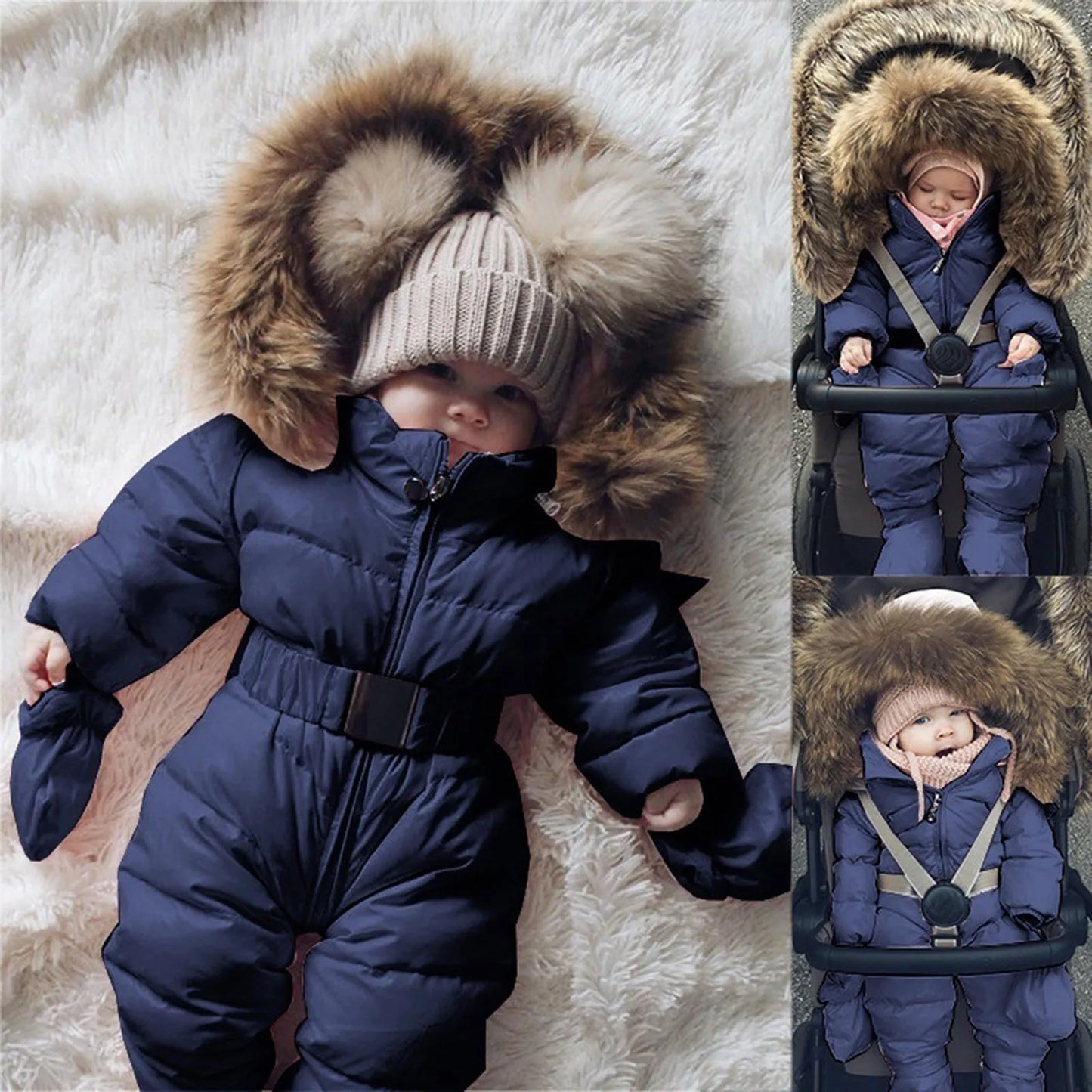 Outerwear Romper Coat Warm Infant Baby Snowsuit Girls Hooded Jumpsuit Girls Coat& Snow Pants Boys 7