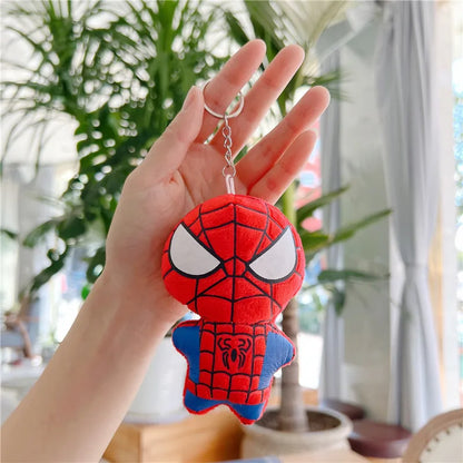 Disney Marvel Spiderman Figure Plush Keychain Toy Kawaii Hulk Iron Man Doll Soft Stuffed Toys Kids Plush Key Ring Christmas Gift