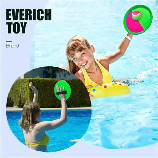 Self-Stick Disc Toss and Catch Ball Set Beach Toys Paddle Ball with 2 Paddles+1 Ball Outdoor Games for Backyards for Kids Adults