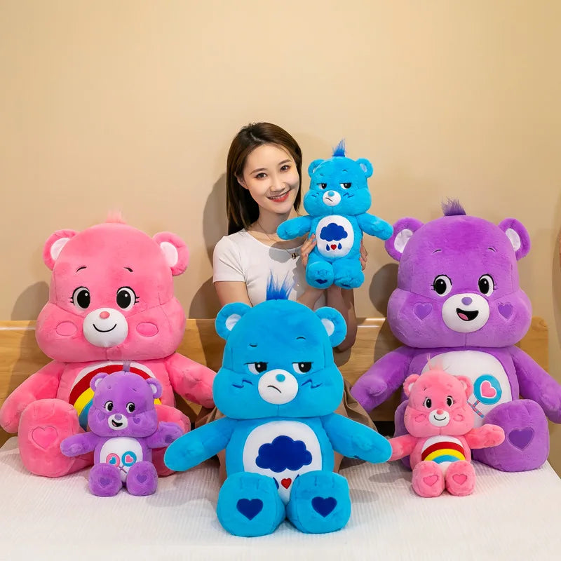 27cm Rainbow Care Bear Soft Plush Doll Pillow Cute Care Bear Cartoon Animal Stuffed Toys Ornaments Kids Christmas Gifts