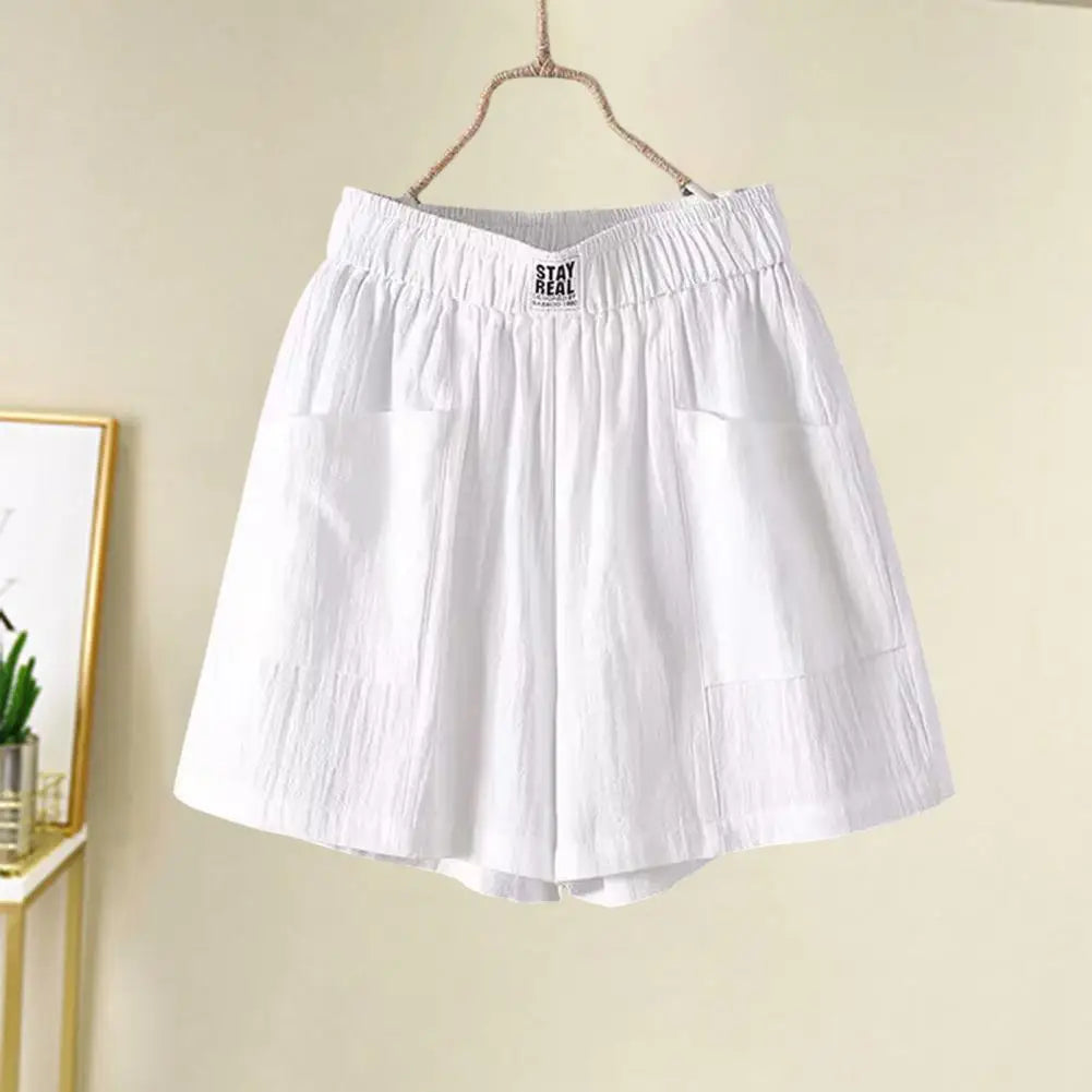 Cotton Linen Shorts Women's Sports Shorts Summer Solid High Waist Black Shorts Women Fashion Plus Size Casual Basic Short Pants