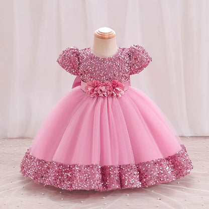 2024 opular baby girl birthday party dress 9 months to 5 year old Princess Christmas party Christmas Party Party Cake eveni