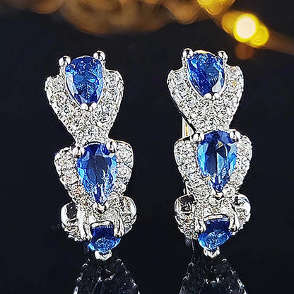 New Round Elegant Dangle Rhinestone Drop Earrings for Women Luxury Fashion Jewelry Oorbellen Hangers E2306