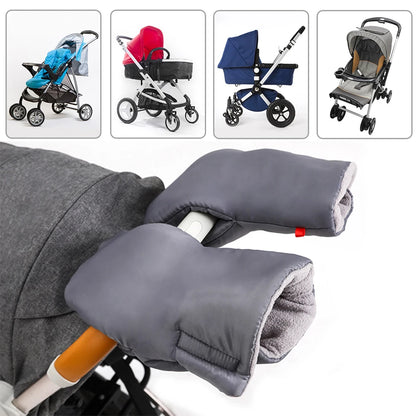 Winter Pram Hand Muff Baby Carriage Pushchair Warm Fur Fleece Hand Cover Buggy Clutch Cart Muff Glove Stroller Accessories