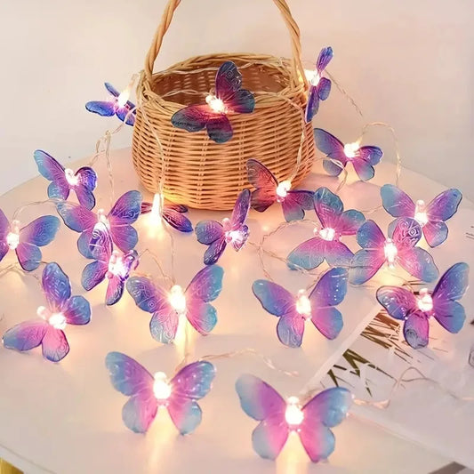 Indoor Butterfly String Lights Battery Powered Fairy Lights for Christmas Room Bedroom Party Garden Wedding Halloween Decoration