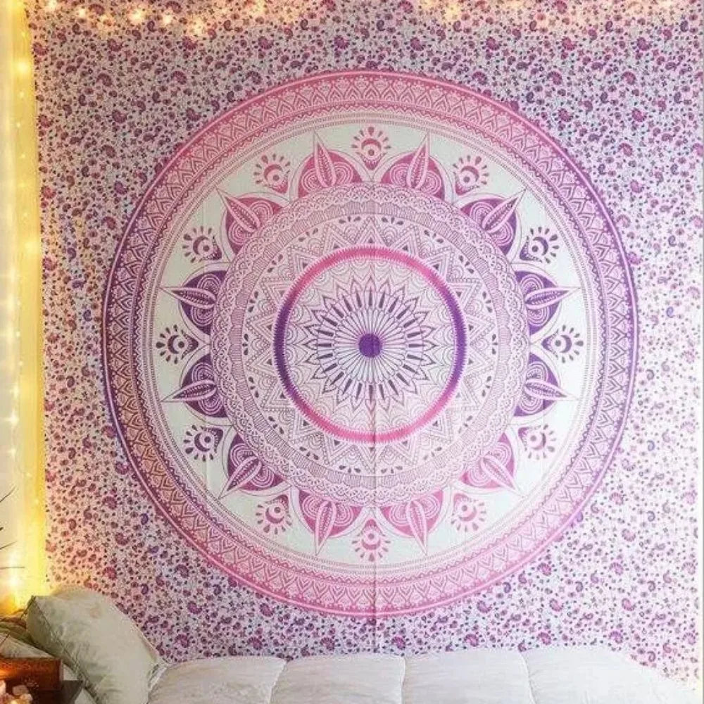 Indian Decor Mandala Tapestry Wall Hanging Hippie Throw Bohemian Ombre Bedspread 150x210cm