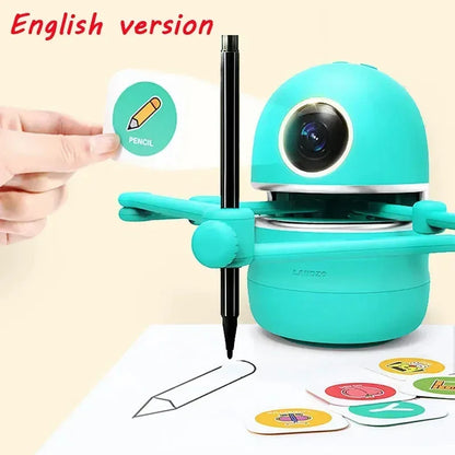 Drawing Robot Early Educational Toys Interactive Talking Teach Drawing Book Kids Flashcard Learning Toy Robot For Gift