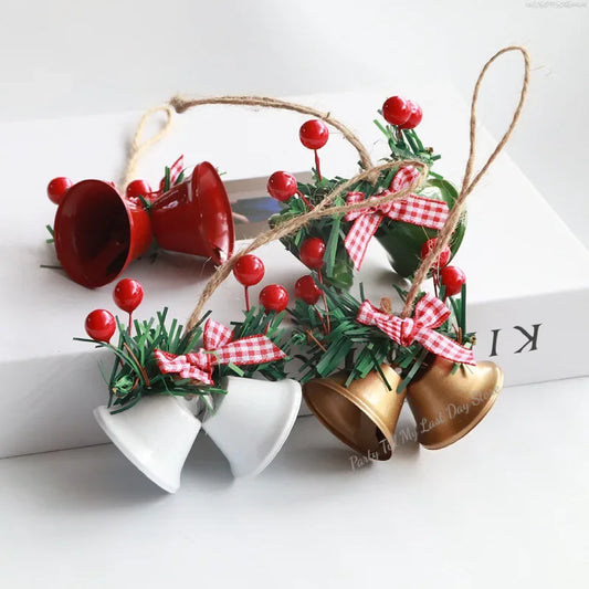 1pc Christmas Bells Christmas Tree Jingle Bells Hanging Pendant Xmas New Year 2024 Ornament Christmas Decoration