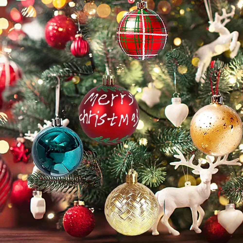 30Pcs Christmas Ball Christmas Tree Decor Ornaments 6cm Size Home Decor Xmas Hanging Tree Pendants New Year Ball Accessories