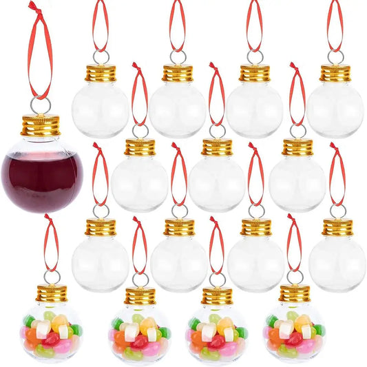 50/100/250ml Fillable Christmas Ball Xmas Tree Hanging Pendant Ornaments Clear Plastic Candy Juice Bottle Home Party Decor