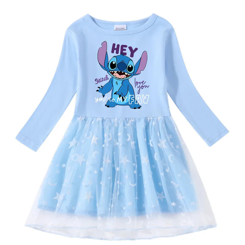 2024 New Summer Baby Girl Stitch Dresses Bag Headband Kids Christmas Party Halloween  Cosplay Costume