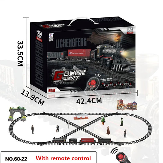 Remote Control Track Train Simulation  Electric Toy Trains Set Christmas Gift     Toys for Age 3 4 5 6 + Kids