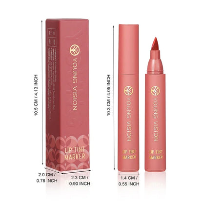 Lip Tint Marker Lip Stain Liquid lipstick with Nude Matte Shades Lip Liner and Stick 2-in-1 Long Wearing and Waterproof