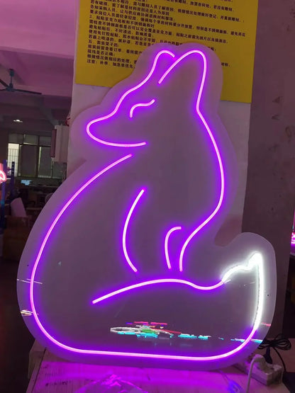 Fox Neon Signs Bar Club Gaming Room Art Wall Decoration Bedroom Christmas Party Decor for Teen Lamp Night Light Animal LED Lamps