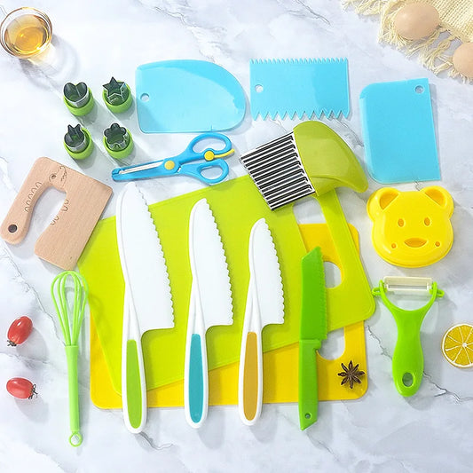 Plastic knife fruit knife set does not hurt hand-cut vegetable cutting cake toy knife set